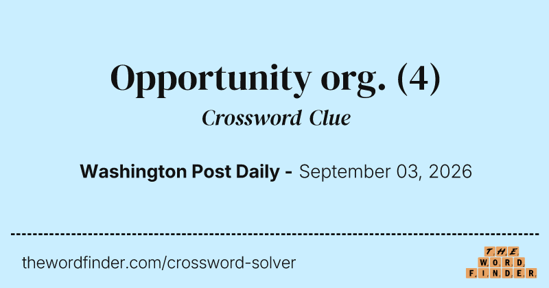 Opportunity org. crossword clue image