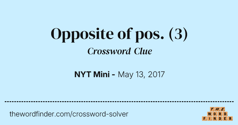 Opposite of pos. crossword clue image
