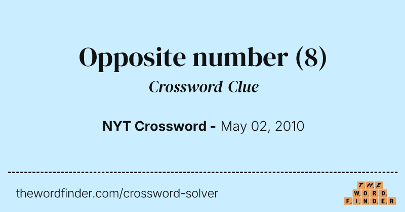 Opposite number crossword clue image
