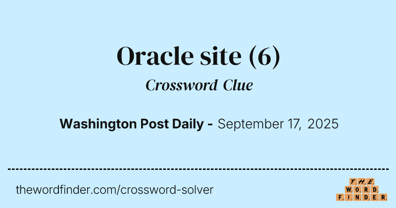 Oracle site crossword clue image