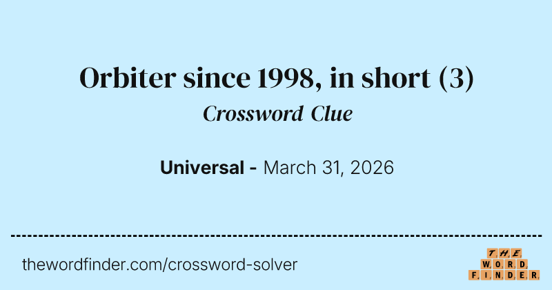 Orbiter since 1998, in short crossword clue image