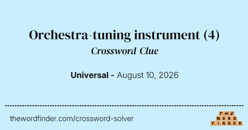 Orchestra-tuning instrument crossword clue image