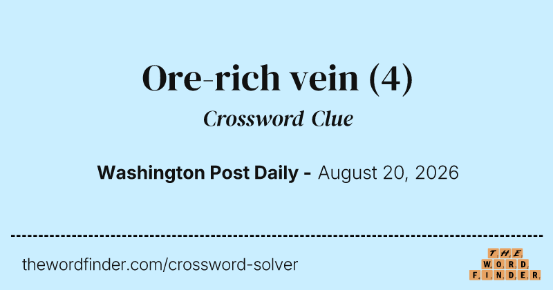 Ore-rich vein crossword clue image