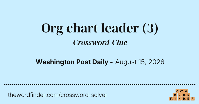 Org chart leader crossword clue image