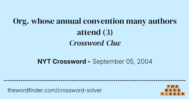 Org. whose annual convention many authors attend crossword clue image