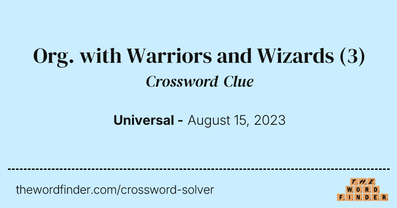 Org. with Warriors and Wizards crossword clue image