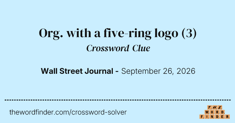 Org. with a five-ring logo crossword clue image