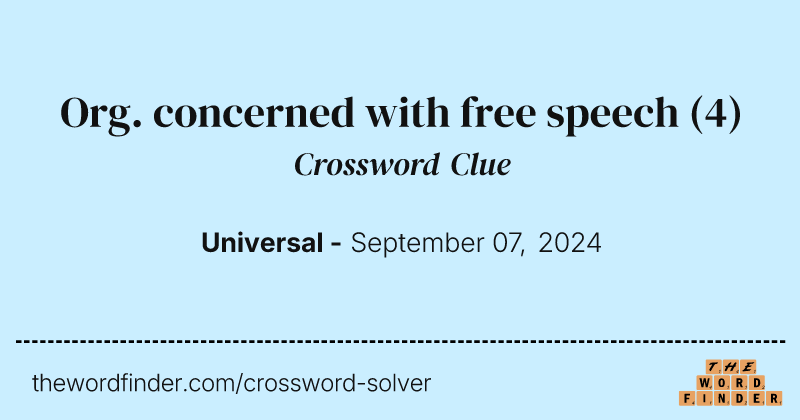 Org. concerned with free speech crossword clue image