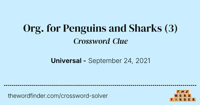 Org. for Penguins and Sharks crossword clue image