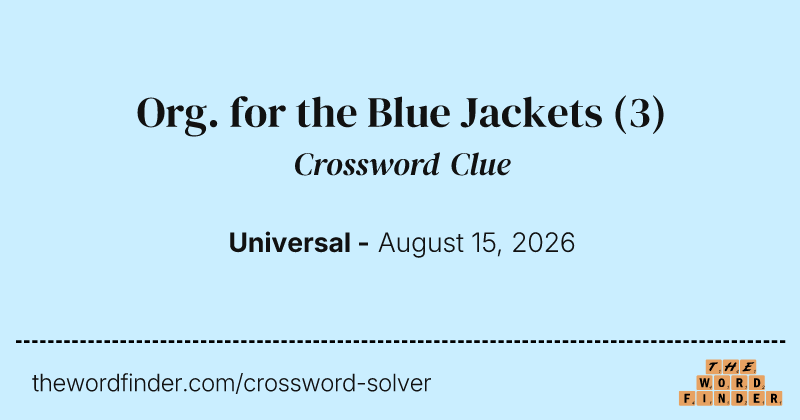 Org. for the Blue Jackets crossword clue image