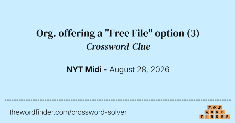 Org. offering a "Free File" option crossword clue image