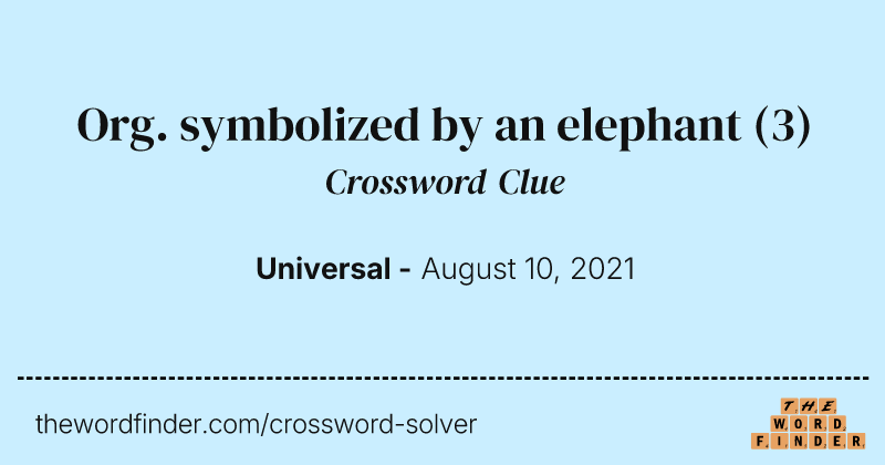 Org. symbolized by an elephant crossword clue image