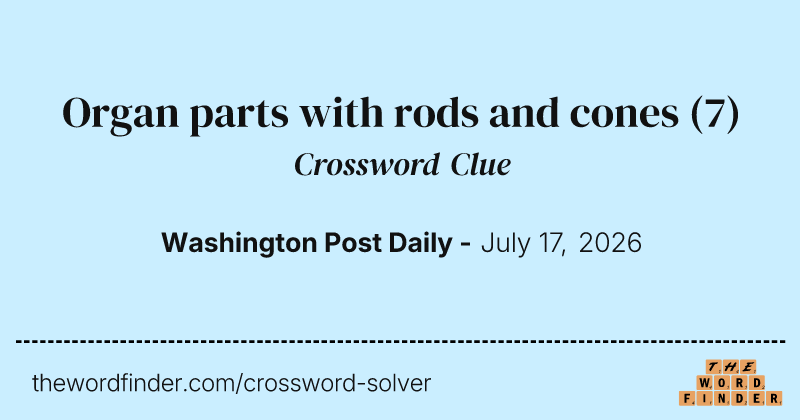 Organ parts with rods and cones crossword clue image