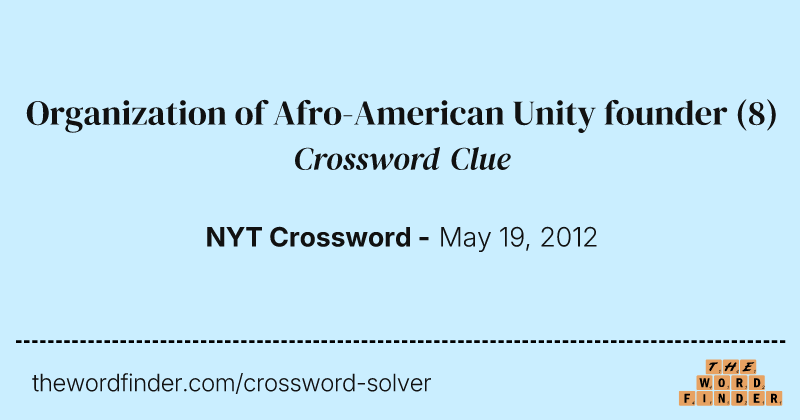 Organization of Afro-American Unity founder crossword clue image