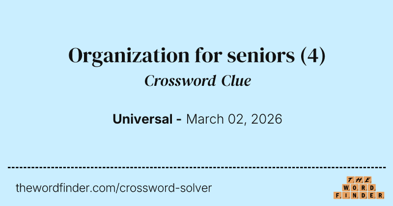 Organization for seniors crossword clue image