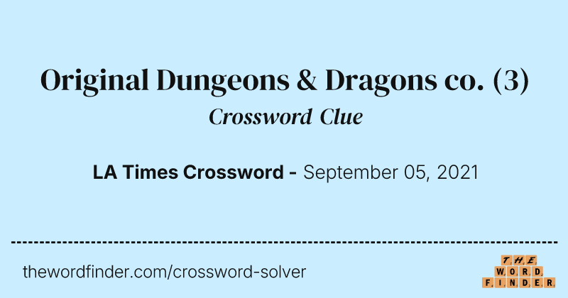 Original Dungeons & Dragons co. crossword clue image