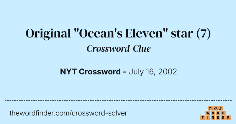 Original "Ocean's Eleven" star crossword clue image