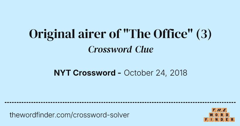 Original airer of "The Office" crossword clue image