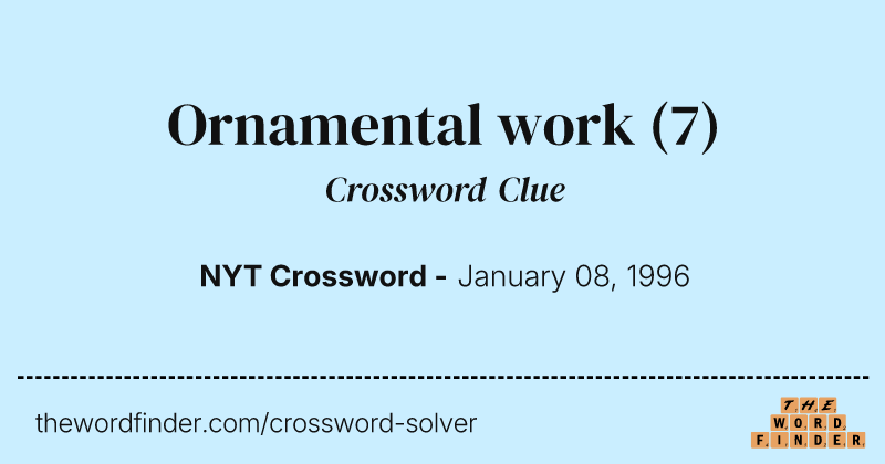 Ornamental work crossword clue image