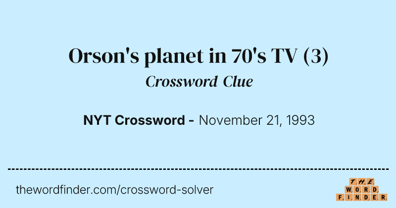 Orson's planet in 70's TV crossword clue image