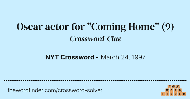 Oscar actor for "Coming Home" crossword clue image