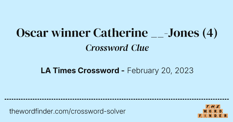 Oscar winner Catherine __-Jones crossword clue image