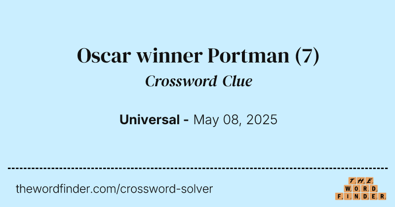 Oscar winner Portman crossword clue image