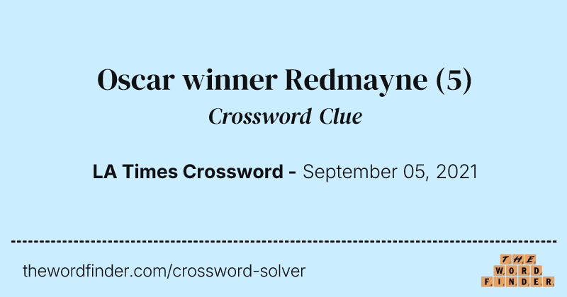 Oscar winner Redmayne crossword clue image
