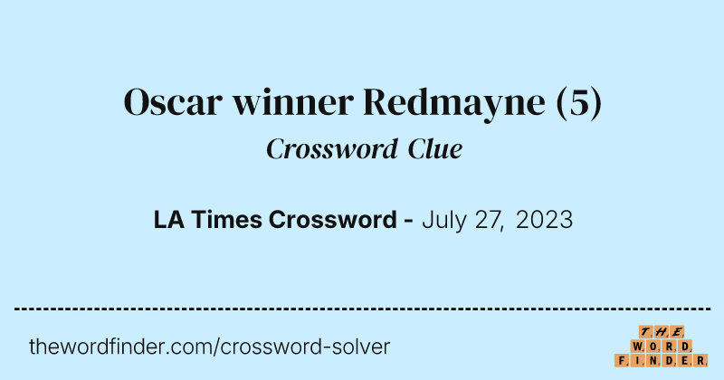 Oscar winner Redmayne crossword clue image