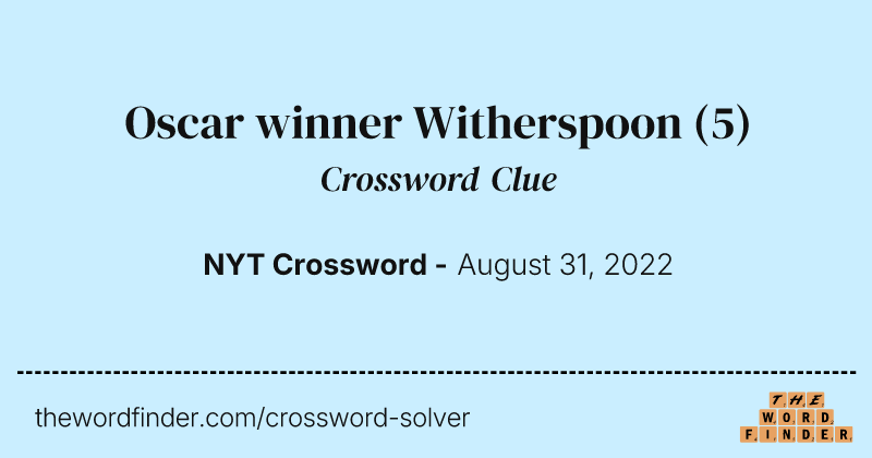 Oscar winner Witherspoon crossword clue image