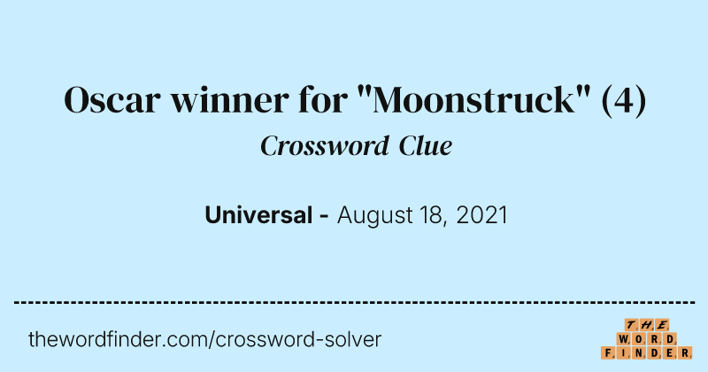 Oscar winner for "Moonstruck" crossword clue image