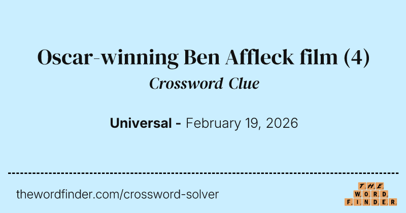 Oscar-winning Ben Affleck film crossword clue image
