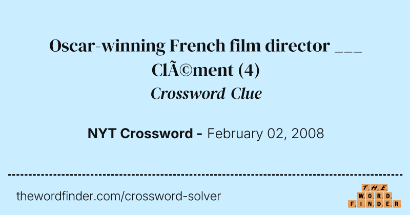 Oscar-winning French film director ___ Clément crossword clue image