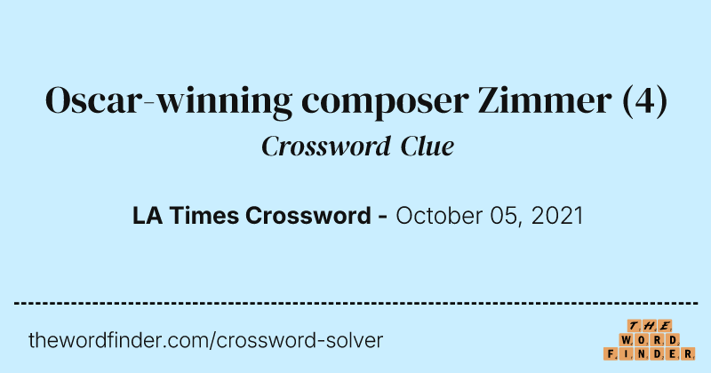 Oscar-winning composer Zimmer crossword clue image