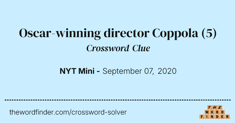 Oscar-winning director Coppola crossword clue image