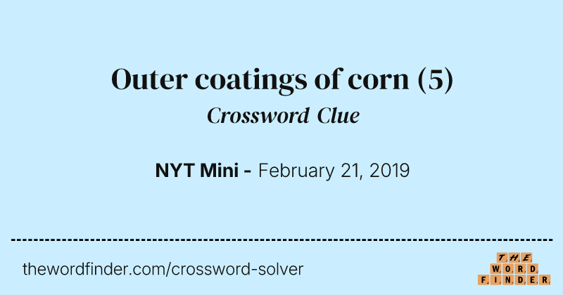 Outer coatings of corn crossword clue image