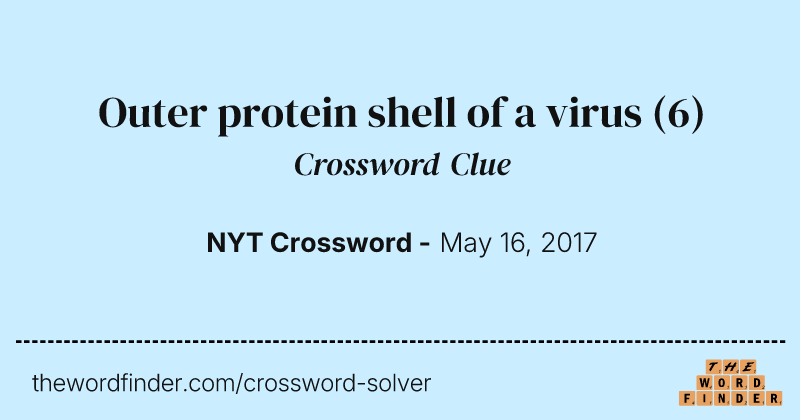Outer protein shell of a virus crossword clue image