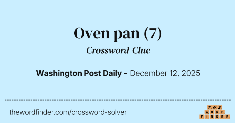 Oven pan crossword clue image