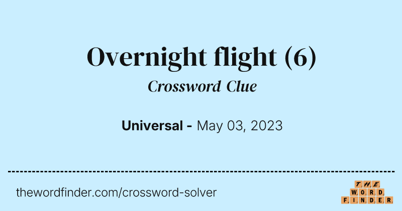 Overnight flight crossword clue image