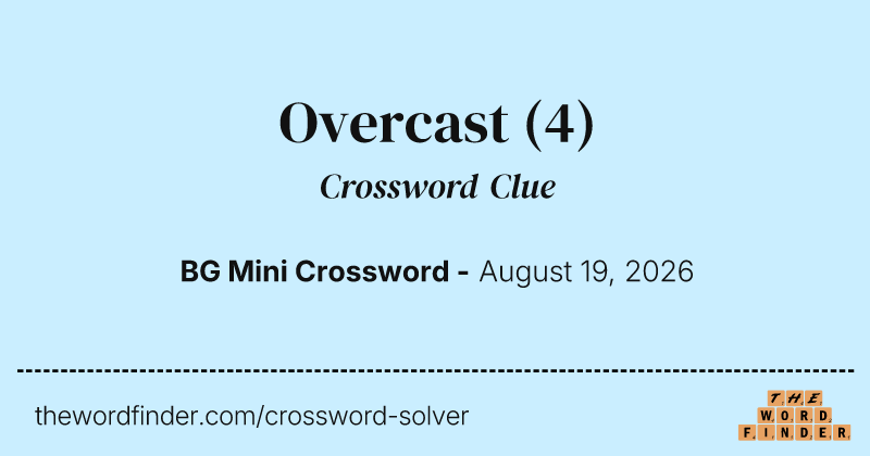 Overcast crossword clue image