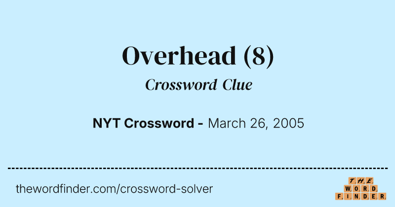 Overhead crossword clue image