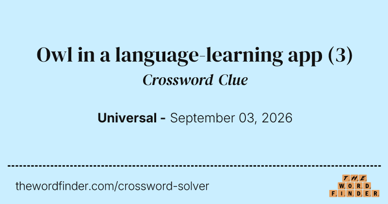 Owl in a language-learning app crossword clue image