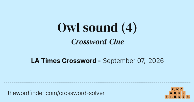 Owl sound crossword clue image