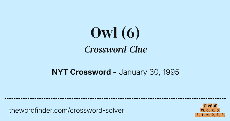 Owl crossword clue image