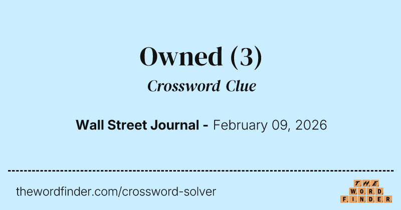 Owned crossword clue image