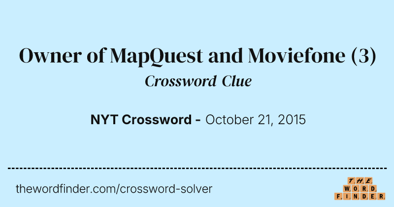 Owner of MapQuest and Moviefone crossword clue image