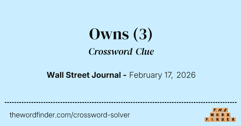 Owns crossword clue image