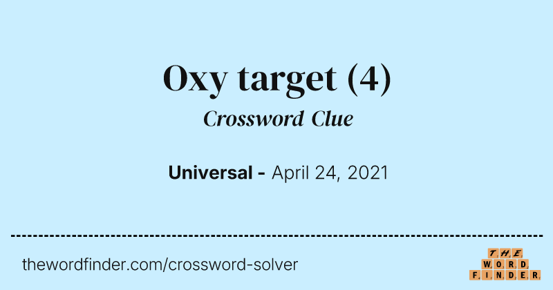 Oxy target crossword clue image