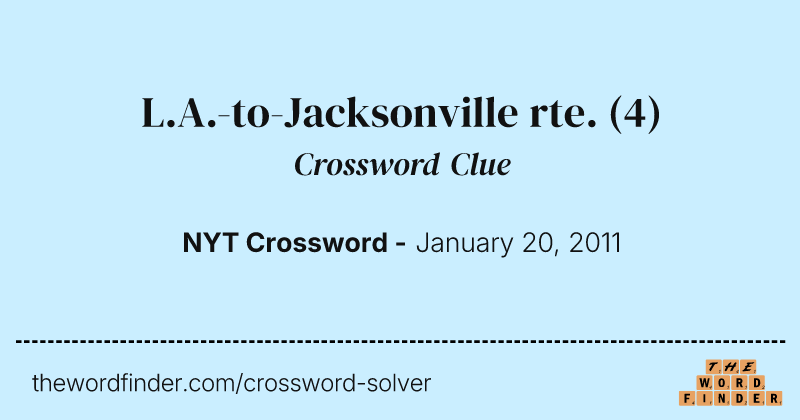 L.A.-to-Jacksonville rte. crossword clue image