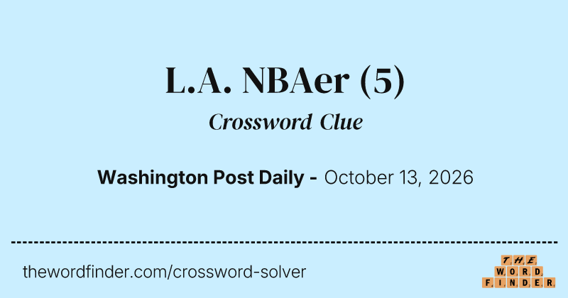 L.A. NBAer crossword clue image